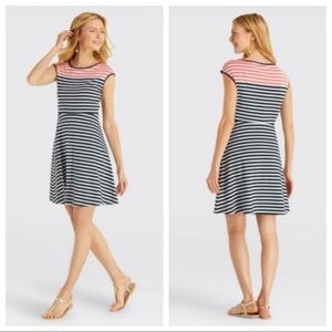 Draper James Navy Striped Dress